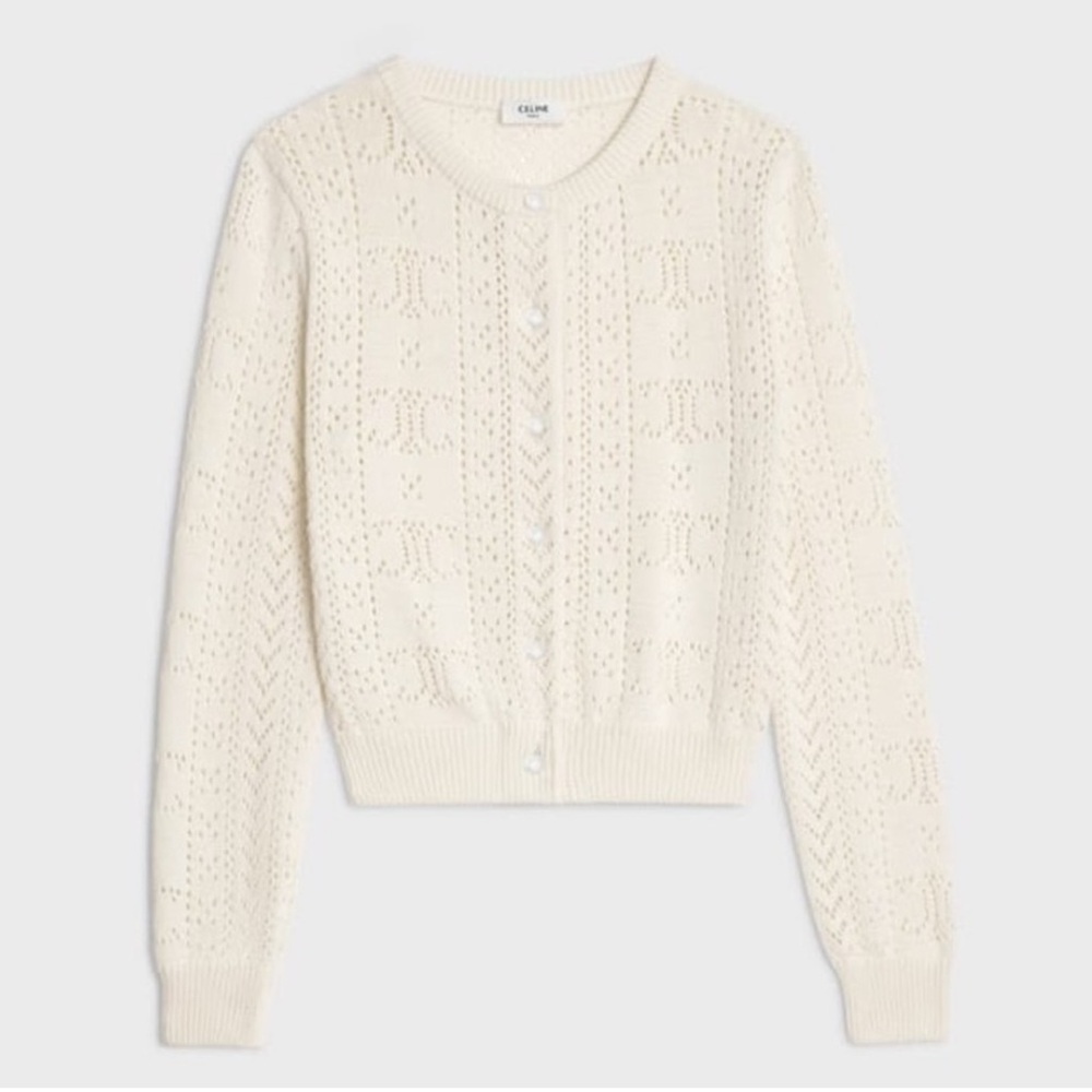 Celine Cardigan in Triomphe Pointelle